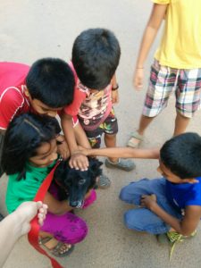Mili with her friends